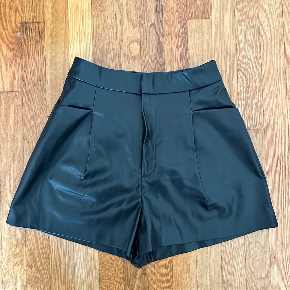 Black Leather Zara Shorts